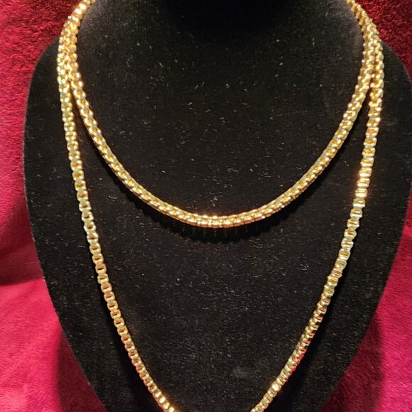 Long Gold Plated Box Chain - Picture 7 of 8